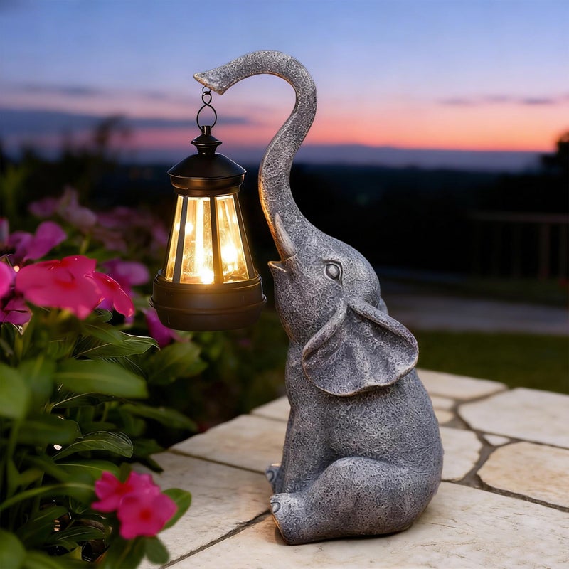 Goodeco Elephant Statue for Garden Decor with Gift Appeal - Ideal Gifts for Women, Mom or Birthdays, Beautifully Crafted Outdoor & Home Decor to Wow Your Guests (11" Elephant) - Image 1