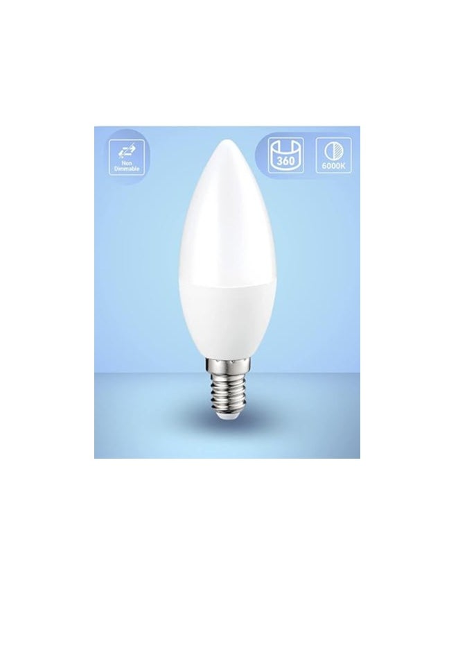 Raxoom 10 Pack Super Bright E14 LED Light Bulb Cool White, White, 7W, for Chandeliers, Wall Lamps, Non-Dimmable, - Image 2