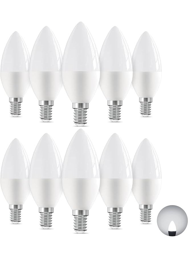 Raxoom 10 Pack Super Bright E14 LED Light Bulb Cool White, White, 7W, for Chandeliers, Wall Lamps, Non-Dimmable, - Image 1