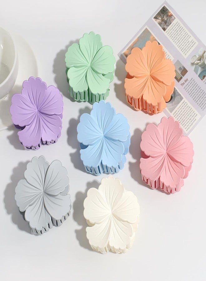 DORMITORRY 5 Pcs Pastel Hair Clips Matte Flower Claw Clips for Thick Hair Women’s Hair Accessories Set with Stylish Pastel Clutches, Secure Non-Slip Grip for Updos, Wedding, Gift - Multicolor - Image 1