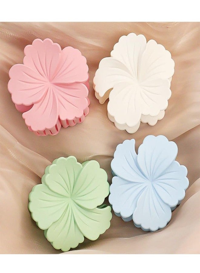 DORMITORRY 5 Pcs Pastel Hair Clips Matte Flower Claw Clips for Thick Hair Women’s Hair Accessories Set with Stylish Pastel Clutches, Secure Non-Slip Grip for Updos, Wedding, Gift - Multicolor - Image 4