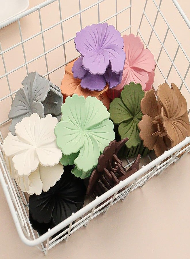 DORMITORRY 5 Pcs Pastel Hair Clips Matte Flower Claw Clips for Thick Hair Women’s Hair Accessories Set with Stylish Pastel Clutches, Secure Non-Slip Grip for Updos, Wedding, Gift - Multicolor - Image 5