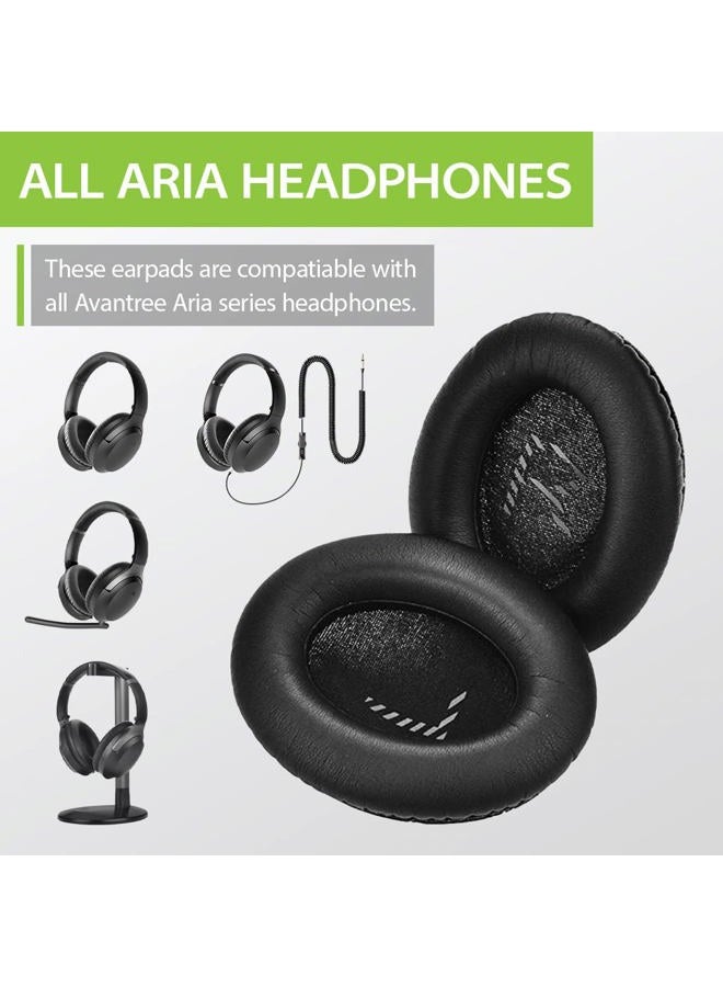 Avantree Black Replacement Earpads for Aria Series Headphones - Aria, Aria Pro, Aria Podio, Aria Me Over Ear Headphones - Image 3