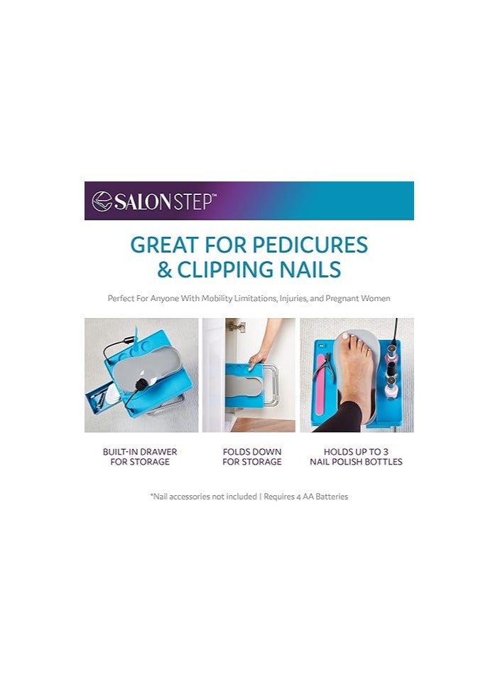 مسند قدم باديكير قابل للتعديل مع مكبر LED ومروحة تجفيف وتخزين - Image 3