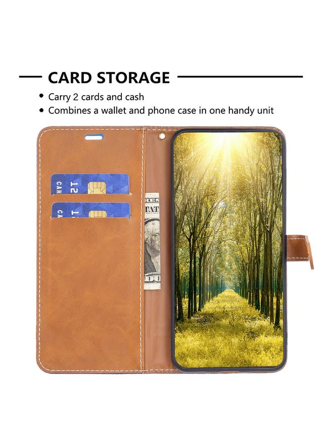 S-TOP Case For Samsung Galaxy A55 Color Block Denim Texture Leather Phone Case - Image 4
