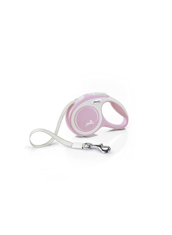 Flexi New Comfort Tape Grey & Rose Extra Small 3m Retractable Dog Leash/Lead for Dogs up to 12kg/26lbs - Image 1
