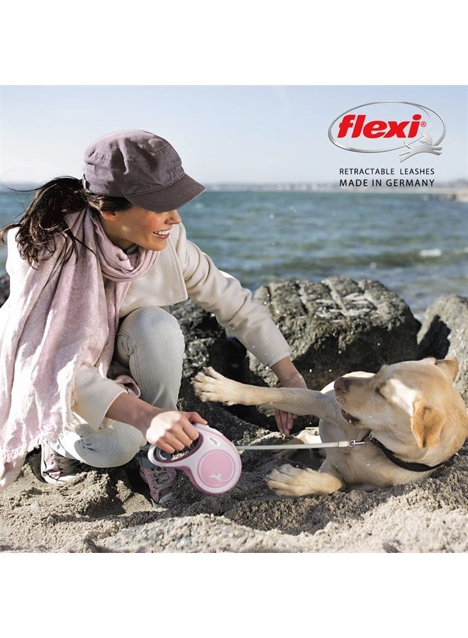 Flexi New Comfort Tape Grey & Rose Extra Small 3m Retractable Dog Leash/Lead for Dogs up to 12kg/26lbs - Image 2