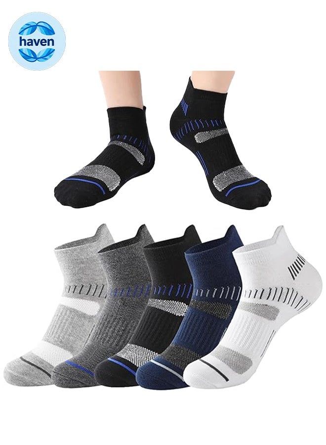 HAVEN 5 Pack Men's Athletic Socks - Low Cut, Sweat Wicking, Anti-Odor, Comfortable for All Season - Ideal for Activity, Running, and Everyday Use, the Ultimate Sock Set - Image 1