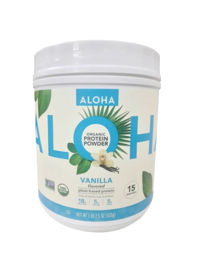 ALOHA Organic Plant-Based Protein Powder, Vanilla, 18g Protein, USDA Certified Organic, Gluten Free & Non-GMO, 525 Gm (Pack of 1) - Image 5