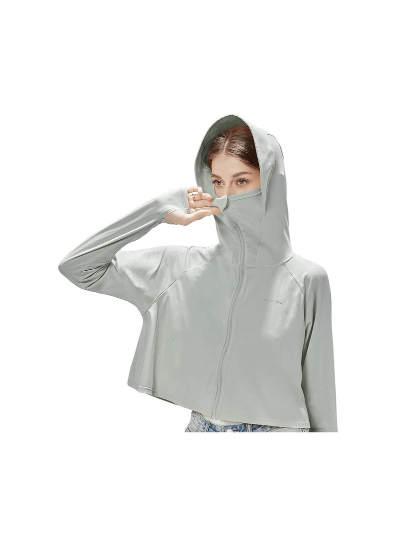 SYOSI Jacket Hoodie, Women's Sun Shirt,  UPF50+ Sun Protection Jacket,  Long Sleeve Hoodie, Cooling UV Protection Clothing, Long Sleeve Jacket for Summer, Long Sleeve Hiking Cycling Outdoor Shawl (L)  - Image 1