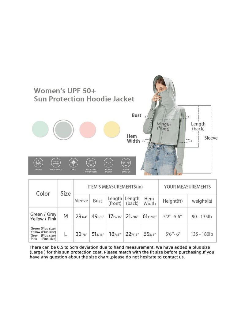 SYOSI Jacket Hoodie, Women's Sun Shirt,  UPF50+ Sun Protection Jacket,  Long Sleeve Hoodie, Cooling UV Protection Clothing, Long Sleeve Jacket for Summer, Long Sleeve Hiking Cycling Outdoor Shawl (L)  - Image 5