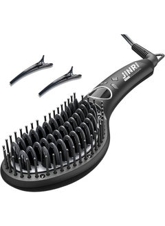 JINRI JINRI Hair Straightener Brus30S Fast Heating Ceramic Hair Straightener Comb  Iron with AntiScaldTravel  SalonBest Soft Round Touch Body for Home Black 