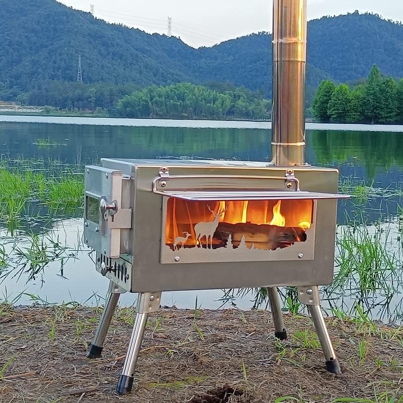 Takelablaze Stove Pipe Flue Extension Stainless Steel Tent Stove Chimney Pipe 2.36â€x 11.8" Chimney Pipes Camping Stove Accessories, 4 Sections - Image 5