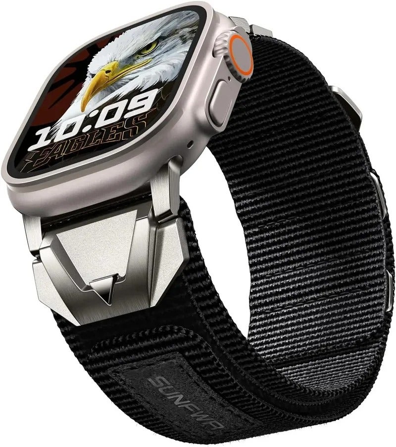 Nylon Sport Loop Watch Band for iWatch Ultra 2 Series 9/8/7/6/5/4/3/2/1/SE - Replaceable Watch Strap for Apple Watch - Image 3