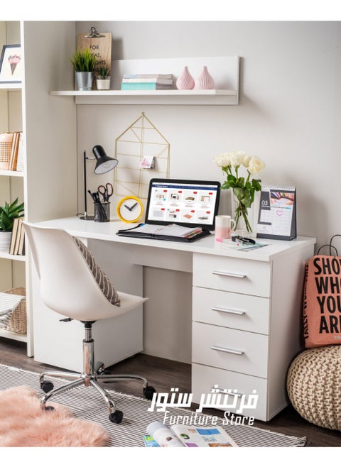 Modern desk, height 75 cm - width 140 cm - depth 50 cm, from Furniture Store.