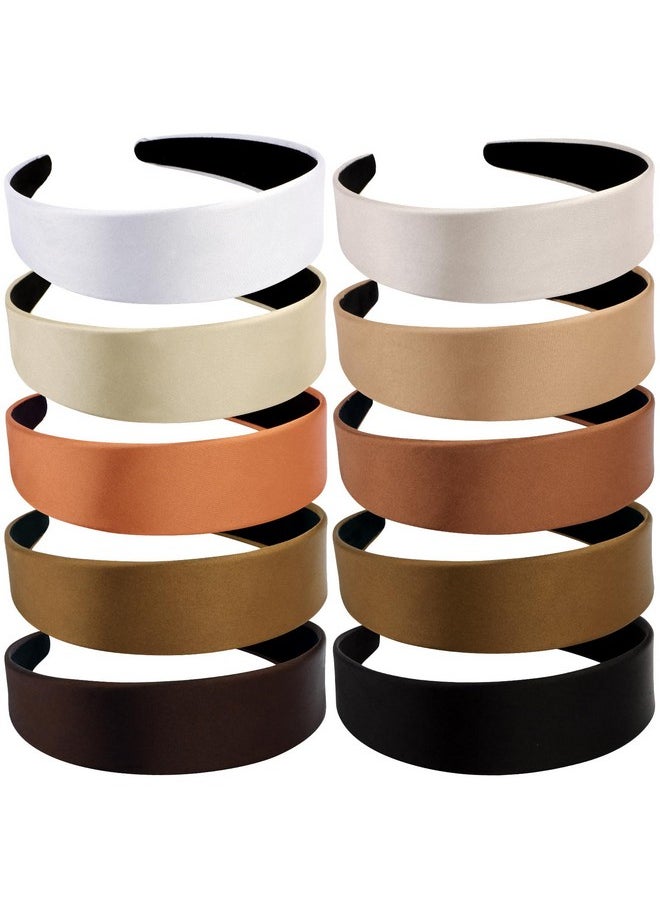 Velscrun White Black Headbands For Women Girls 1.6 Inch Satin Wide Headband Head Bands For Women'S Hair Women Fashion Hair Bands Cosplay Halloween Costumes Hair Accessories Gifts For Mothers Sisters  - Image 1