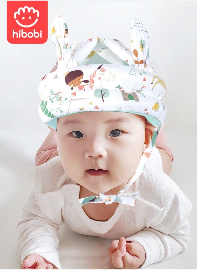 hibobi Toddler Head Protector Upgrade Infant Safety Helmet Breathable Head Drop Protection Soft Baby Helmet for Crawling Walking - white  - Image 1