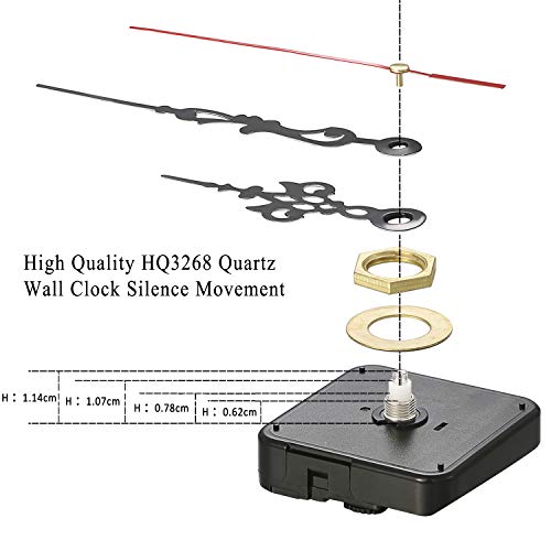 Lancardo HQ3268 Quartz Wall Clock Silence Movement, 0.6" Maximum Dial Thickness, 4.8" Hand Shaft Length - Image 4