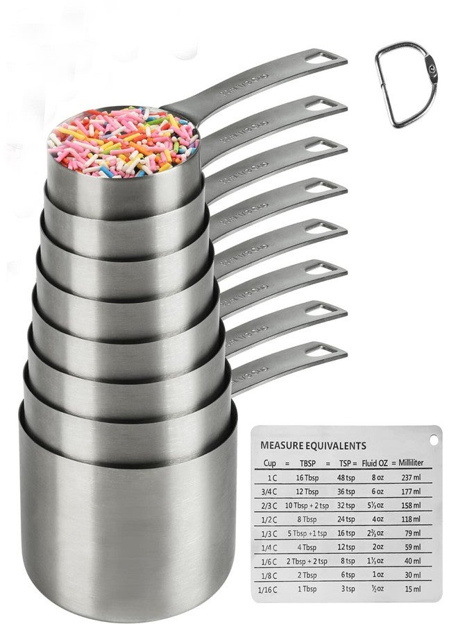 Hotsyang Measuring Cups Set, 18/8 Stainless Steel Measuring Cups for Dry & Liquid, Metal Measure Cups With Bonus Magnetic Conversion Chart for Kitchen & Baking - Image 1