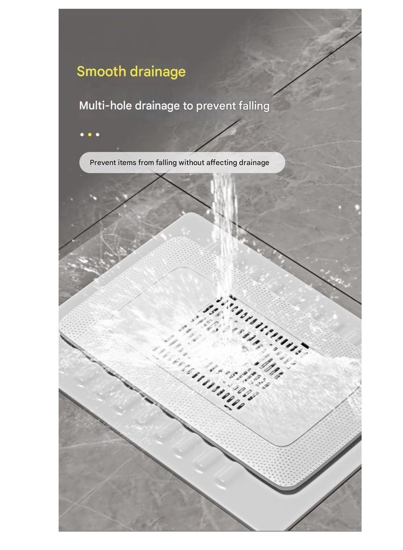 Squat Toilet Cover Plate Toilet Sealing Cover Deodorizing Blocker Toilet Universal Baffle Squat Pit Cover Squat Toilet Cover Plate(White) - Image 3