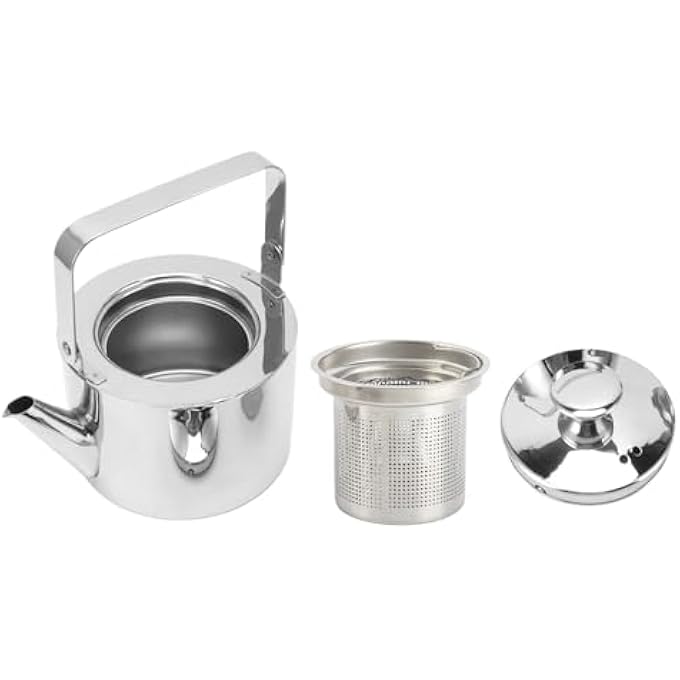 ريحني غلاية شاي صافرة من الفولاذ المقاوم للصدأ مع مصفاة للحث الكهربائي ومقبض مريح ومقاوم للموقد لجميع محبي الشاي سعة كبيرة 15 لترًا - Image 3