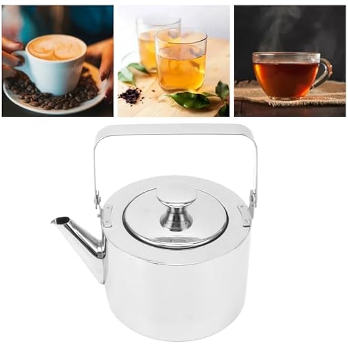 ريحني غلاية شاي صافرة من الفولاذ المقاوم للصدأ مع مصفاة للحث الكهربائي ومقبض مريح ومقاوم للموقد لجميع محبي الشاي سعة كبيرة 15 لترًا - Image 4