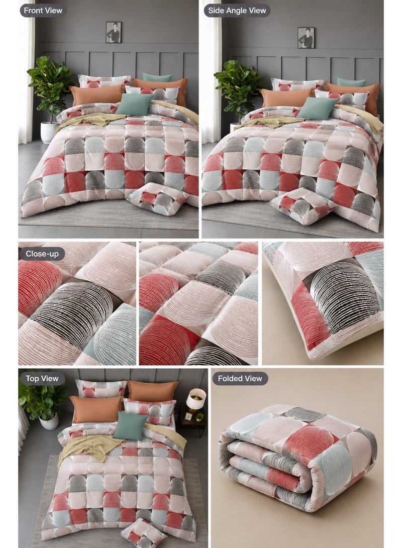 Premium Geometric Printed Comforter Set – Single Size 160x245 cm, Includes Flat Bedsheet & Pillow Covers, Soft All-Season Bedding - Image 2