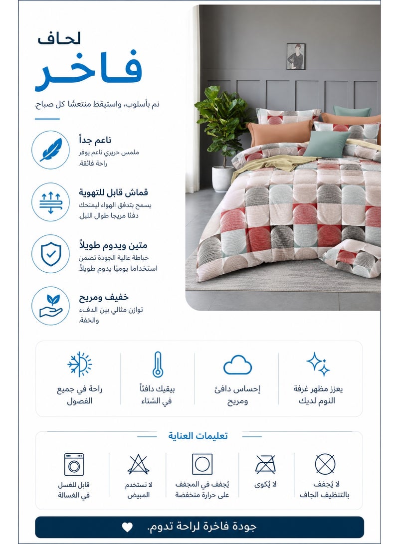 Premium Geometric Printed Comforter Set – Single Size 160x245 cm, Includes Flat Bedsheet & Pillow Covers, Soft All-Season Bedding - Image 4