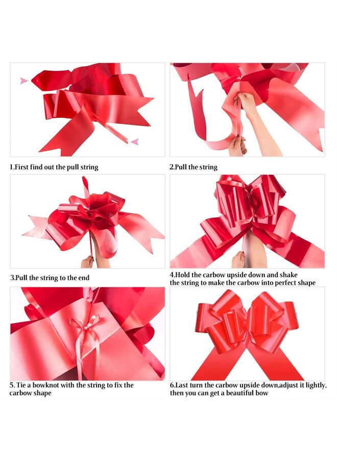 Pull Bows, 30" Red Large Car Bows Car Ribbon Bows Pull Bows for Large Birthday Bow Huge Car Bow Gift Wrapping Car For Valentine Day Wedding Party - Image 3