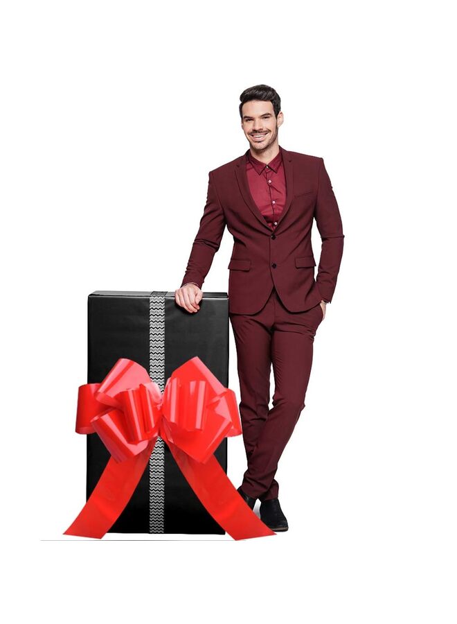 Pull Bows, 30" Red Large Car Bows Car Ribbon Bows Pull Bows for Large Birthday Bow Huge Car Bow Gift Wrapping Car For Valentine Day Wedding Party - Image 2