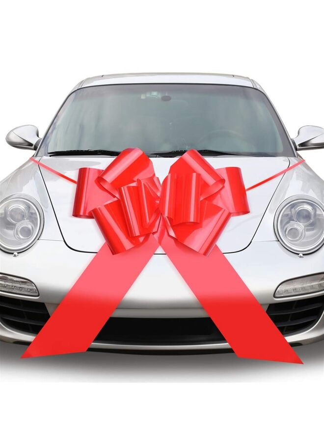 Pull Bows, 30" Red Large Car Bows Car Ribbon Bows Pull Bows for Large Birthday Bow Huge Car Bow Gift Wrapping Car For Valentine Day Wedding Party - Image 1