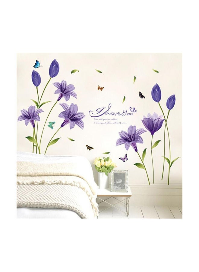 NIBEMINENT Lily Flower PVC Sticker Wall Paper Multicolour 60x90cm - Image 1