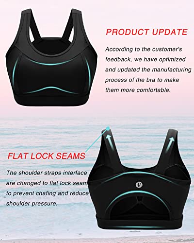 RUNNING GIRL صدرية رياضية عالية التأثير للنساء من RUNNING GIRL، صدرية رياضية بتصميم Racerback Tops للتمارين للنساء (WX2667 أسود، M) - Image 5