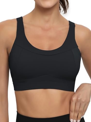 RUNNING GIRL صدرية رياضية عالية التأثير للنساء من RUNNING GIRL، صدرية رياضية بتصميم Racerback Tops للتمارين للنساء (WX2667 أسود، M) - Image 1