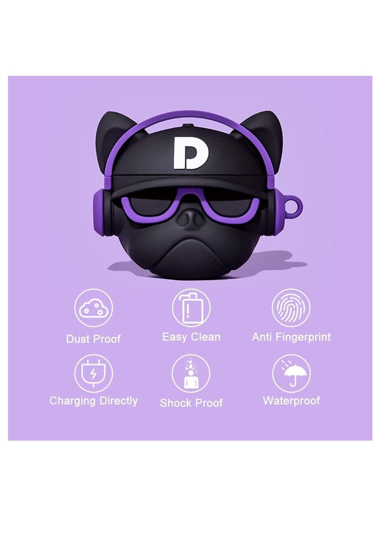 AirPods 4 Case Silicone Anime, Funny Cute 3D Cartoon Soft Protective Case and Skin Case Cover with Carabiner,Shockproof Bulldog - Image 4