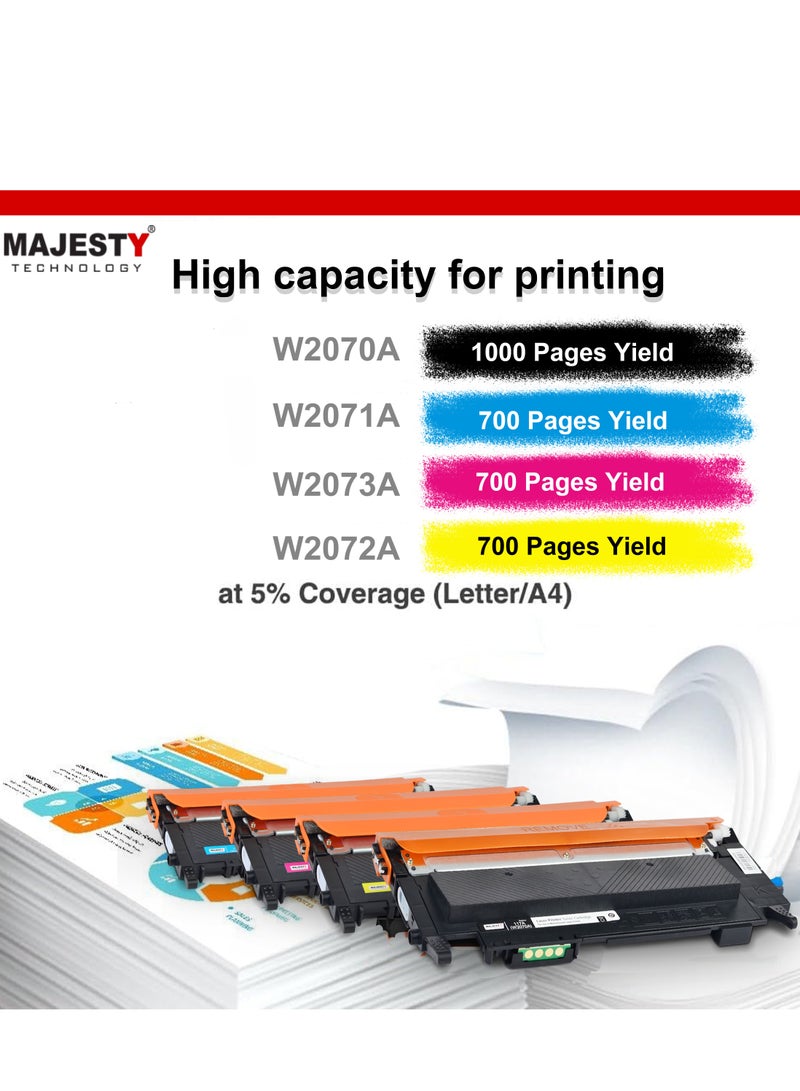 Majesty Toner Cartridge Set Compatible with HP Color Laser Printers 117A W2070A W2071A W2072A W2073A Black Cyan Magenta Yellow for Home Office Everyday Use - Image 3