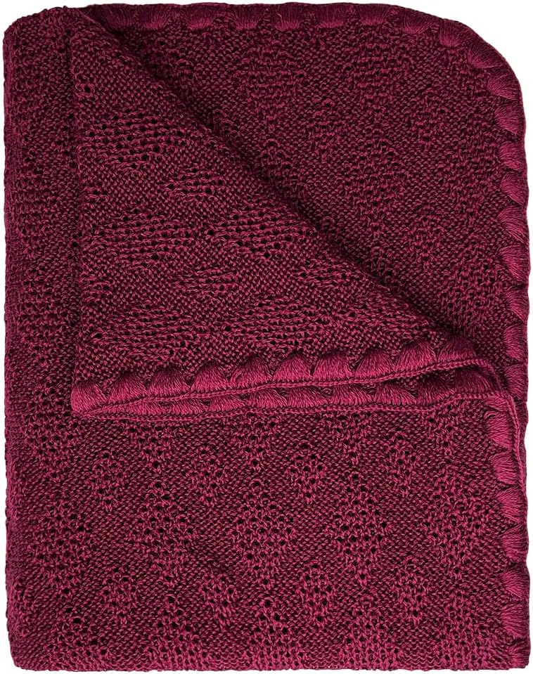 Ecoable Baby Warm Blanket: Washable Merino Wool Receiving Thermal Blanket, 31x40 inches (Cassis) - Image 1