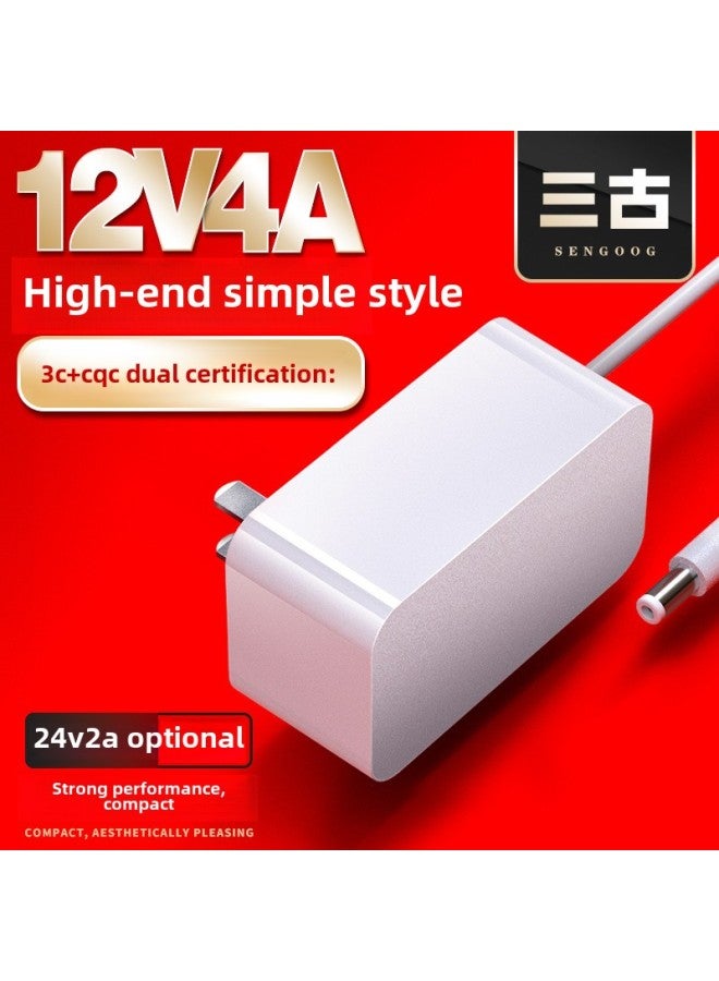 12V4A Power Adapter 3C Certified 24V2A Medium Wall Type CQC Certified Universal Power Adapter-Color:Sg-12v4a National Standard (china) Black-Specifications:DC Head 5.5*2.5 - Image 2
