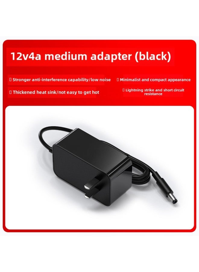 12V4A Power Adapter 3C Certified 24V2A Medium Wall Type CQC Certified Universal Power Adapter-Color:Sg-12v4a National Standard (china) Black-Specifications:DC Head 5.5*2.5 - Image 1