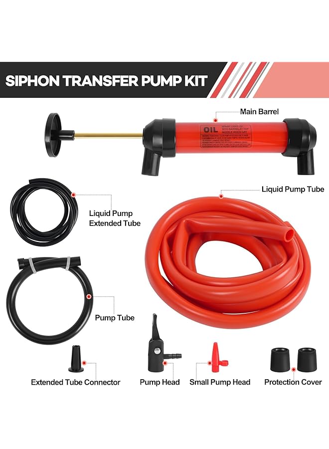 X Spring Siphon Pump, Portable Water And Siphon Transfer Pump Kit, Multi-Use Fuel Transfer Pump And Gas Siphon For Gasoline And Rain Barrels, Fluid Fuel Extractor Suction Tool For Liquids And Air - Image 5
