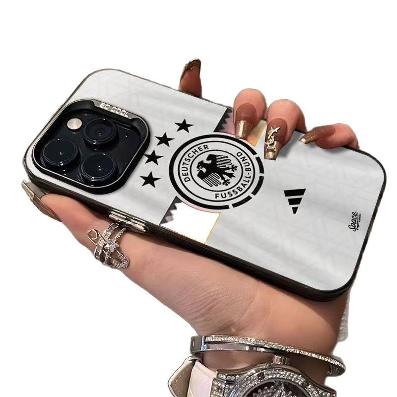 TPU Protective Case for iPhone 12 with Drop Protection and Anti-Fingerprint plus Shockproof plus Kickstand plus World Cup Pattern in White - Image 5