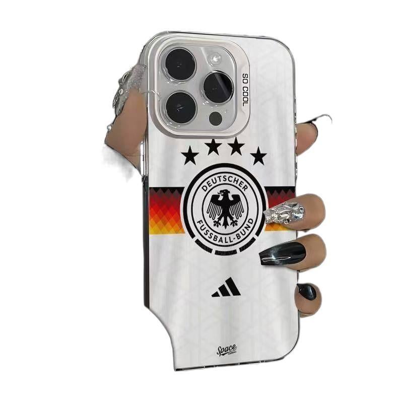 TPU Protective Case for iPhone 12 with Drop Protection and Anti-Fingerprint plus Shockproof plus Kickstand plus World Cup Pattern in White - Image 4