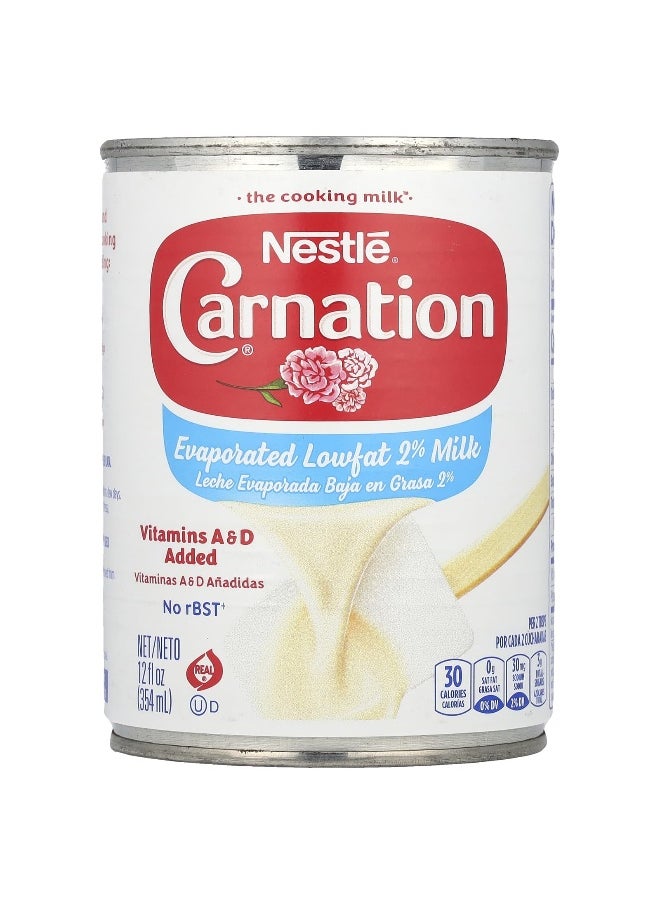 Carnation Milk Carnation Milk, Evaporated Lowfat 2% Milk, 12 fl oz (354 ml)  - Image 1