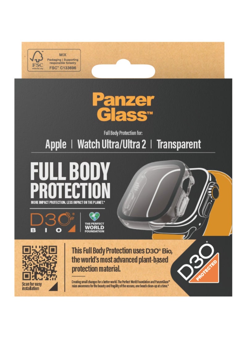 PanzerGlass واقي شاشة PanzerGlass™ لساعة Apple Watch Ultra 2023 - جراب D3O® كامل الجسم واقٍ ضد الخدوش والصدمات، مصنوع من الزجاج المقوى، شفاف مقاس 49 مم - Image 3