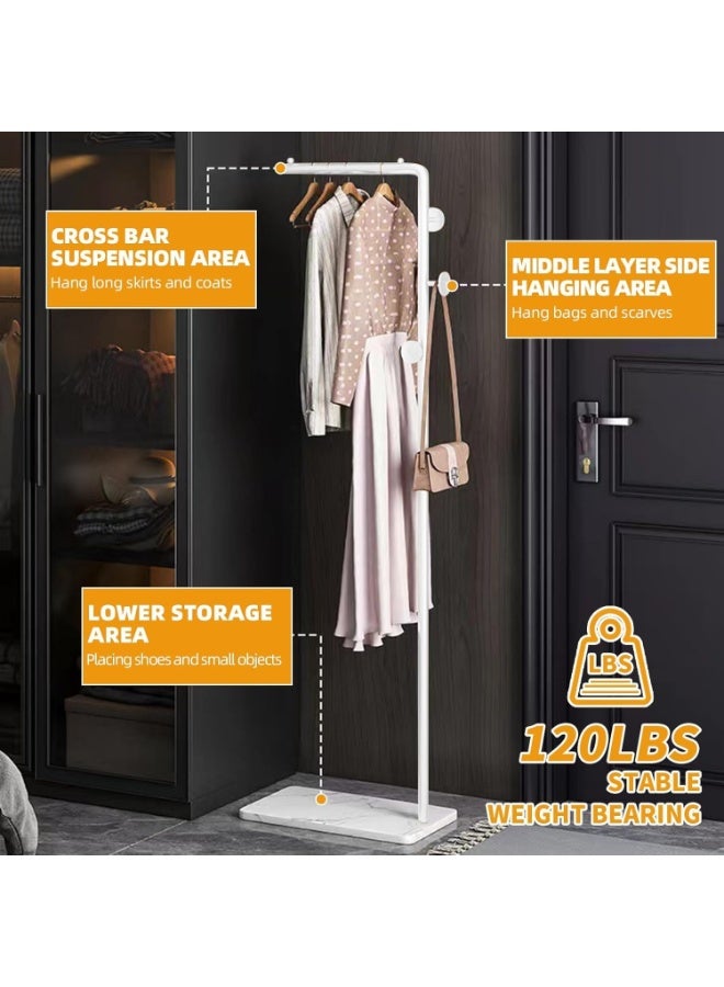 علاقة معاطف معدنية قائمة بذاتها مع عارضة و3 خطافات، علاقة معاطف عصرية بقاعدة رخامية، حامل معاطف على شكل حرف L للمدخل، غرفة النوم، غرفة المعيشة، المكتب - Image 5