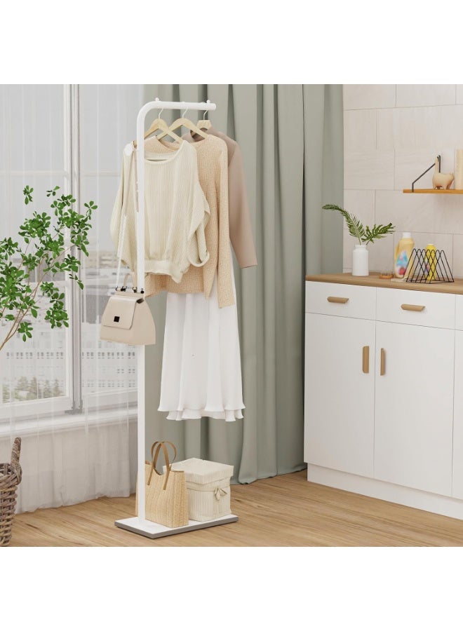 علاقة معاطف معدنية قائمة بذاتها مع عارضة و3 خطافات، علاقة معاطف عصرية بقاعدة رخامية، حامل معاطف على شكل حرف L للمدخل، غرفة النوم، غرفة المعيشة، المكتب - Image 1