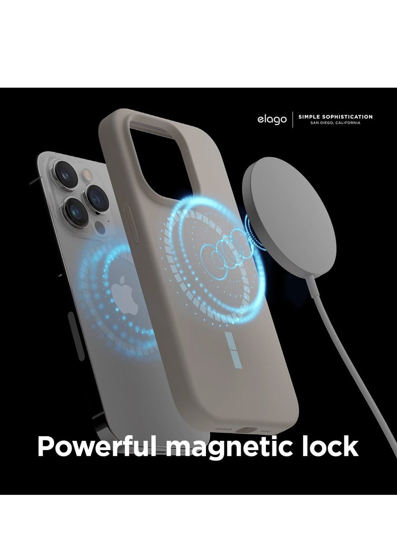 Raxoom Silicone for iPhone 14 Pro MAX case cover Shockproof compatible with MagSafe - Stone - Image 3