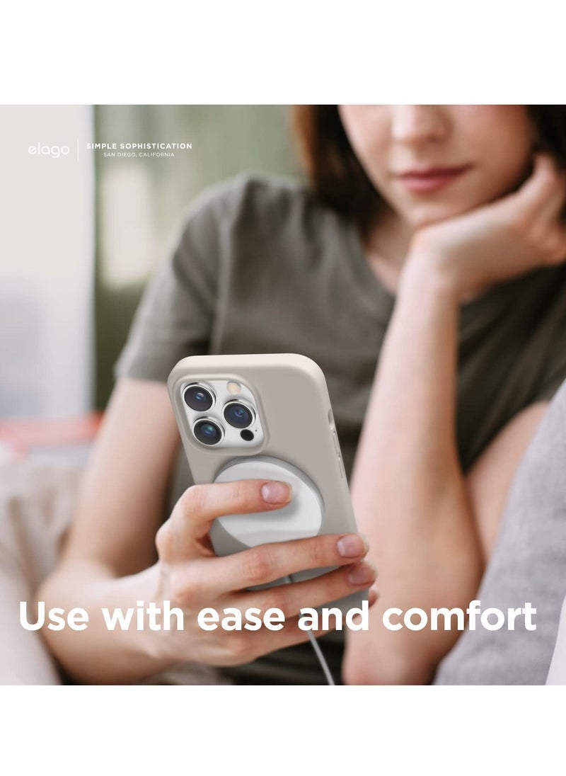 Raxoom Silicone for iPhone 14 Pro MAX case cover Shockproof compatible with MagSafe - Stone - Image 2