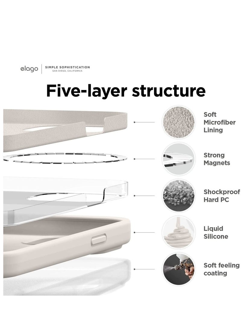 Raxoom Silicone for iPhone 14 Pro MAX case cover Shockproof compatible with MagSafe - Stone - Image 1