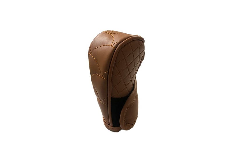 Automaze Faux Leather Gear Shift Lever Anti-Slip Padded Knob Protective Cover for Car (Brown) - Image 2